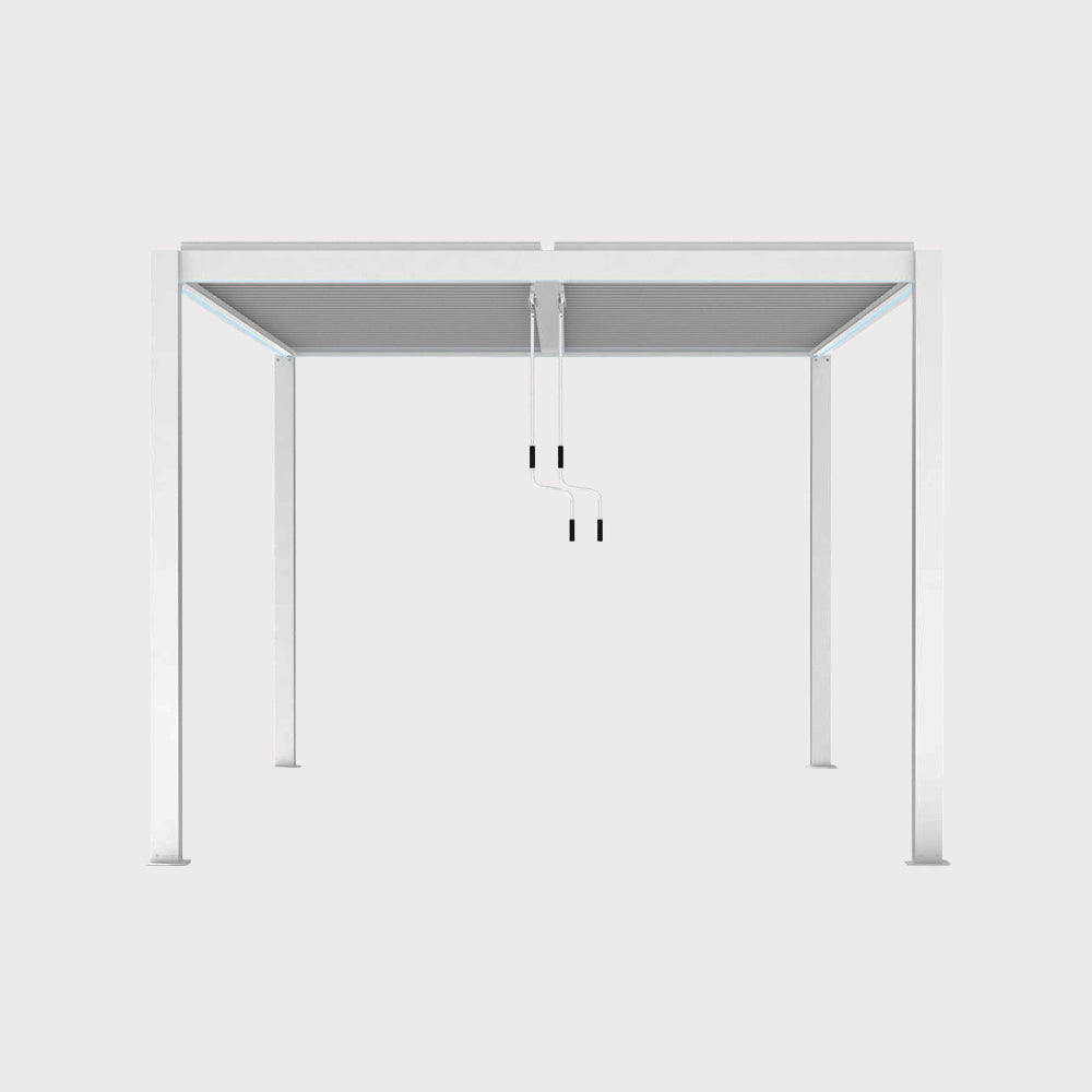 Pergola ogrodowa Luxe 4x4m z manualnie regulowanym dachem biała
