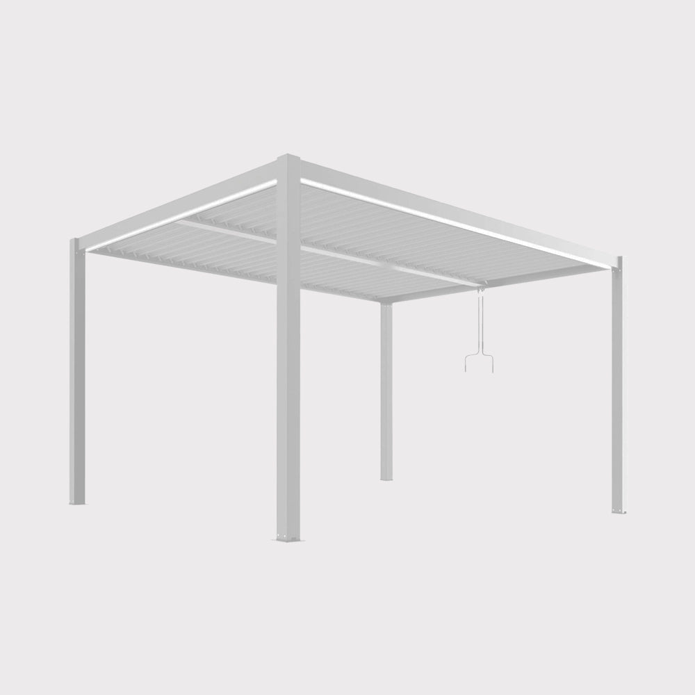 Pergola ogrodowa Luxe 4x4m z manualnie regulowanym dachem biała