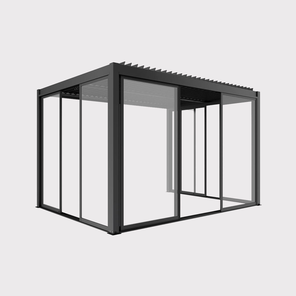 Drzwi przesuwne szklane Luxe 3m (270x218 cm) antracyt