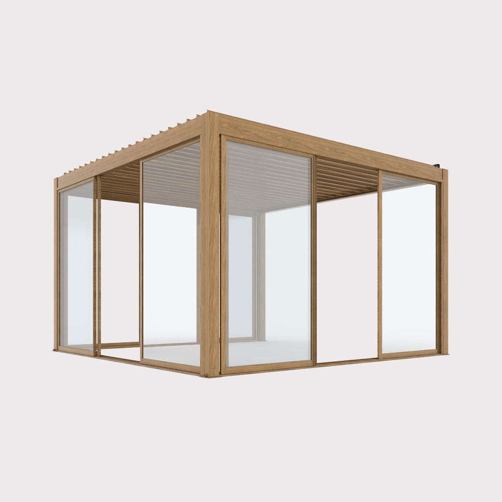 Drzwi przesuwne szklane Luxe 4m (370x218 cm) kolor drewna