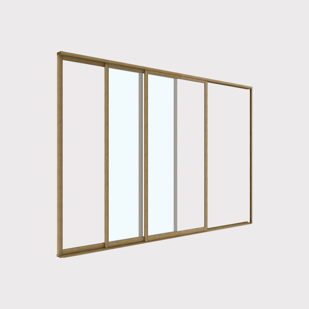 Drzwi przesuwne szklane Luxe 4m (370x218 cm) kolor drewna