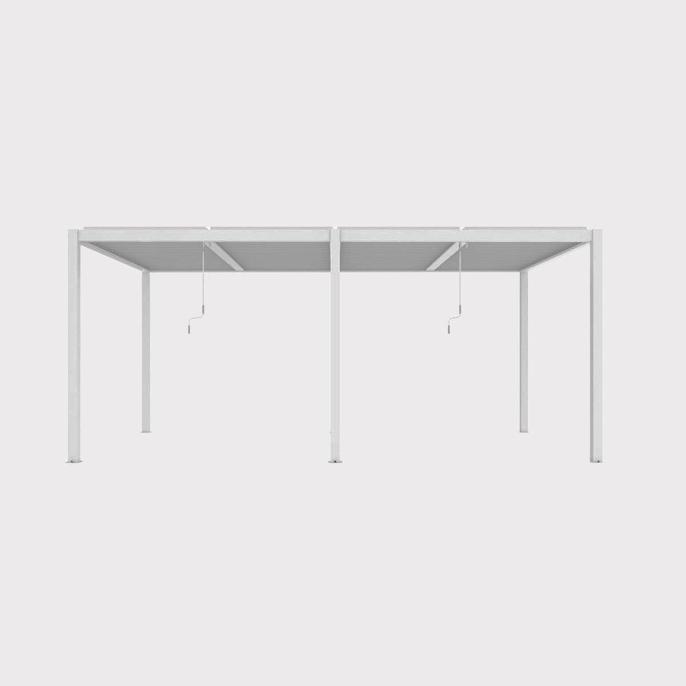 Pergola ogrodowa Luxe 5,8 x 4 m z manualnie otwieranym dachem biała