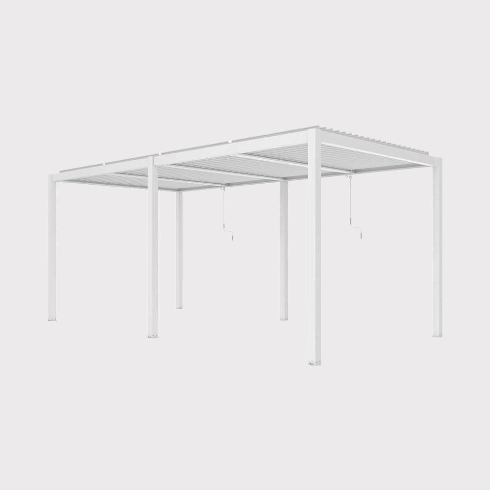 Pergola ogrodowa Luxe 5,8 x 4 m z manualnie otwieranym dachem biała