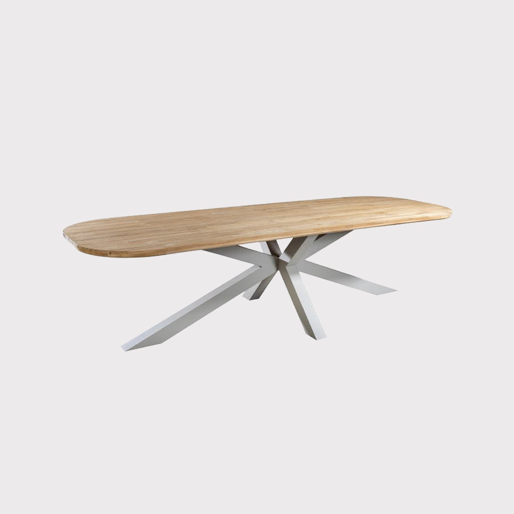 Duży stół ogrodowy NOAS z blatem z drewna tekowego