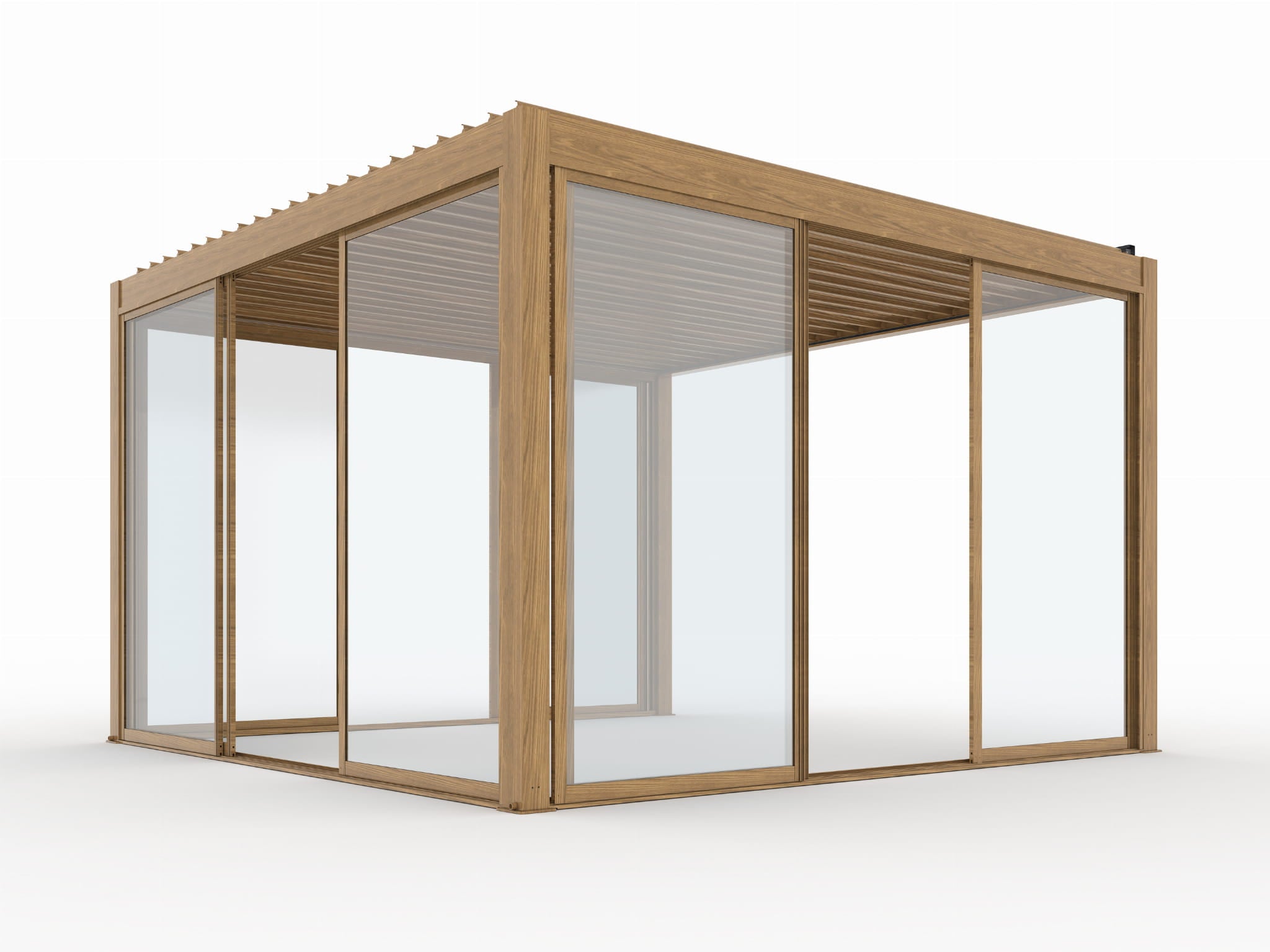 Drzwi przesuwne szklane Luxe 370×238 cm w kolorze drewna