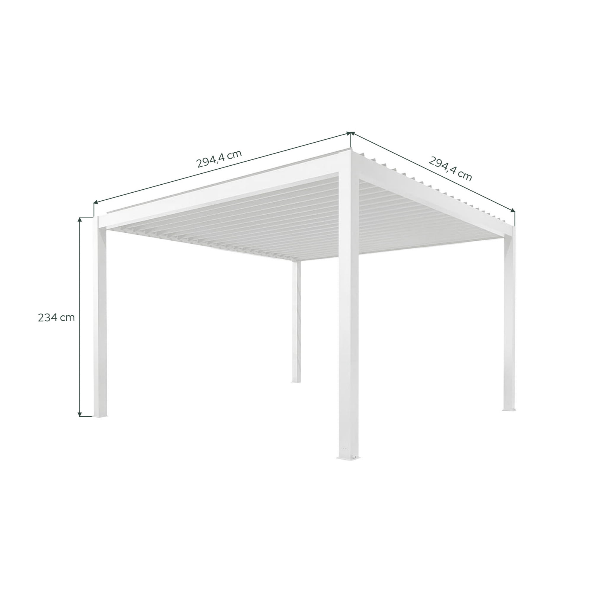 Pergola ogrodowa LUXE 3×3 m z oświetleniem LED biała