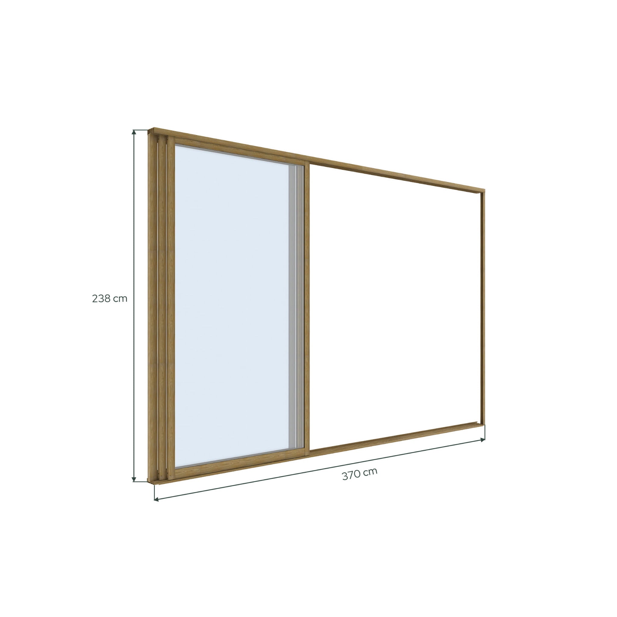 Drzwi przesuwne szklane Luxe 370×238 cm w kolorze drewna