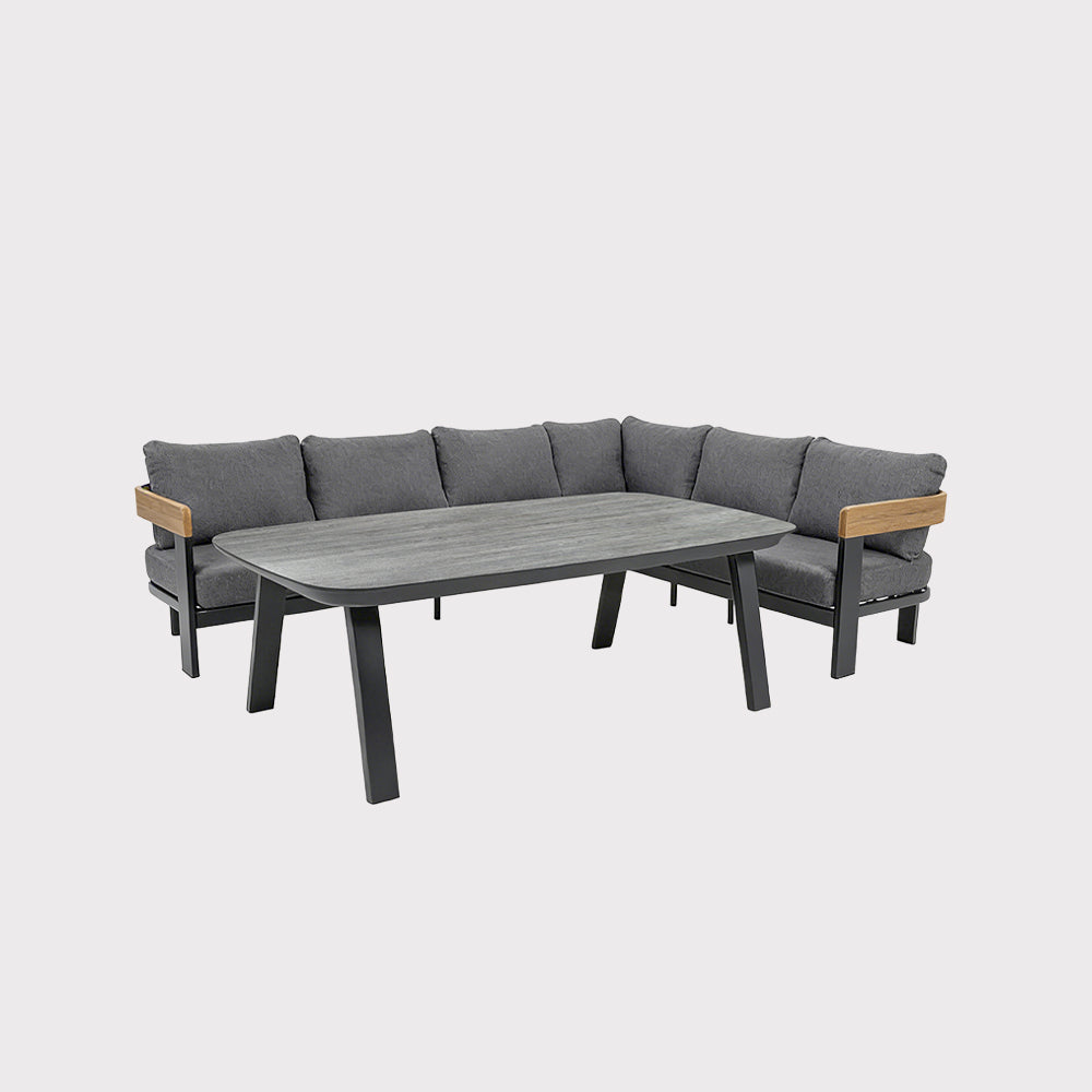 Molto corner set with large dining table in anthracite