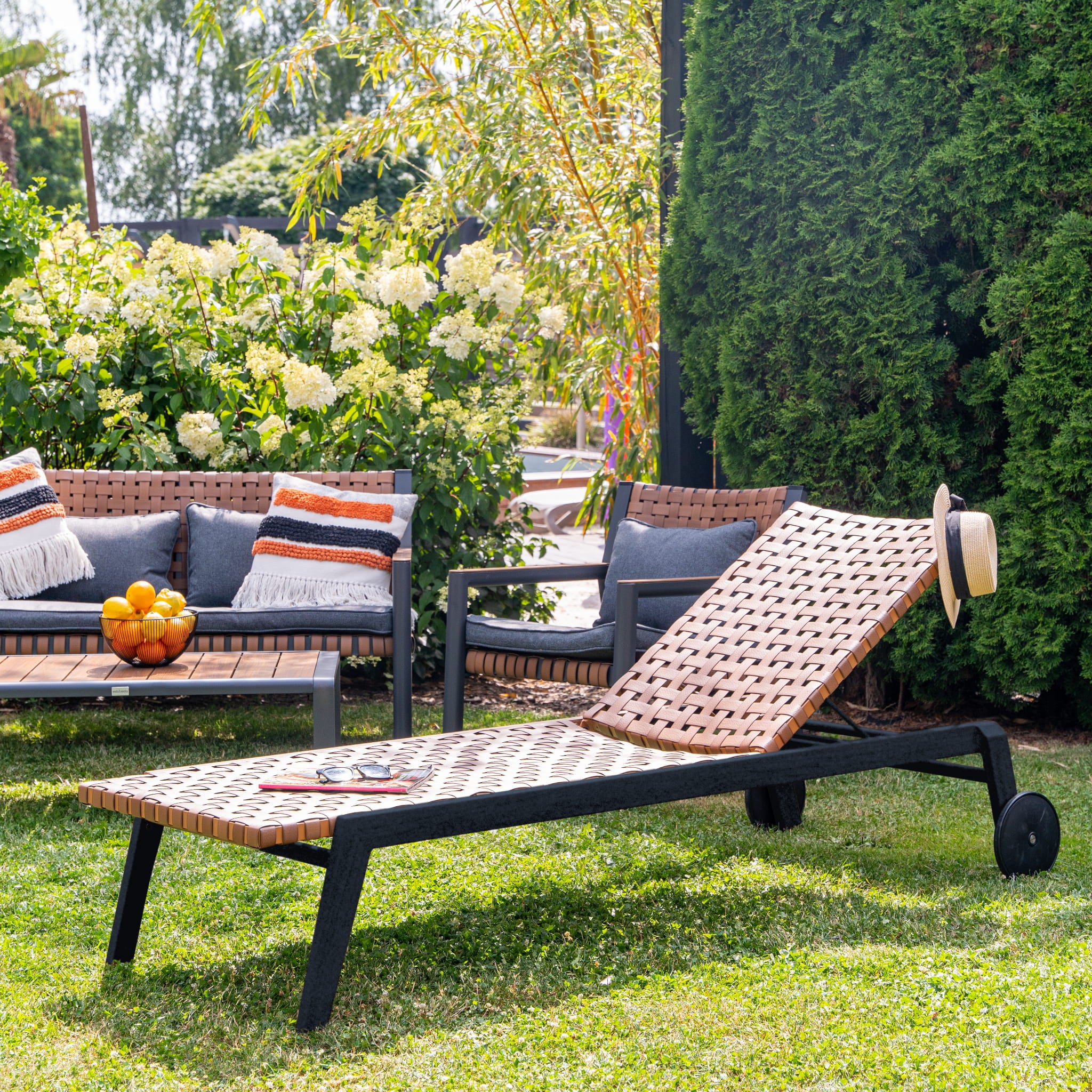 Leżak ogrodowy Texas na kółkach