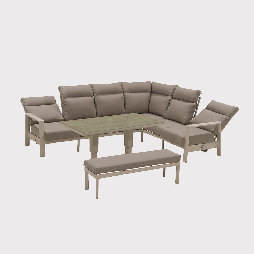 Kawowy zestaw mebli ogrodowych Marsylia z pneumatycznym stołem