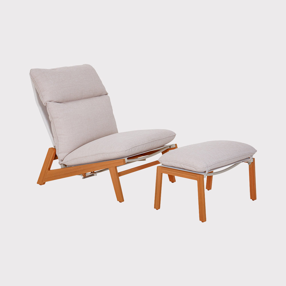 Leżak ogrodowy Kalem z podnóżkiem