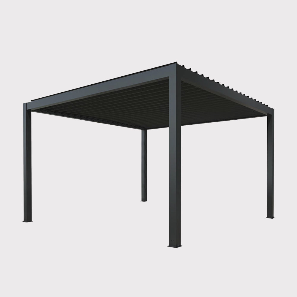 Pergola ogrodowa elektryczna LUXE 3×3 m z oświetleniem LED antracyt