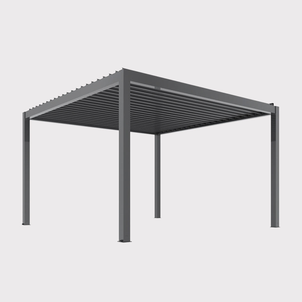 Pergola ogrodowa elektryczna LUXE 3,5×3,5 m z oświetleniem LED antracyt