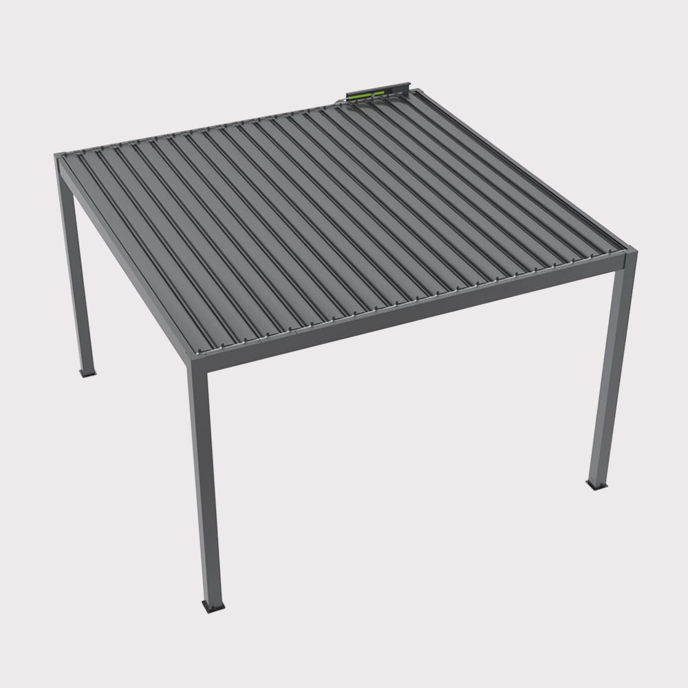 Pergola ogrodowa elektryczna LUXE 3,5×3,5 m z oświetleniem LED antracyt