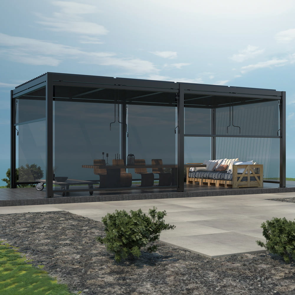 Pergola ogrodowa Luxe 5,8x4 m z manualnie regulowanym dachem antracyt