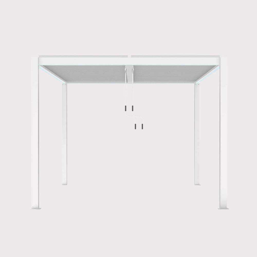 Luxe 4x4 m Manual Garden Pergola with LED Lighting White