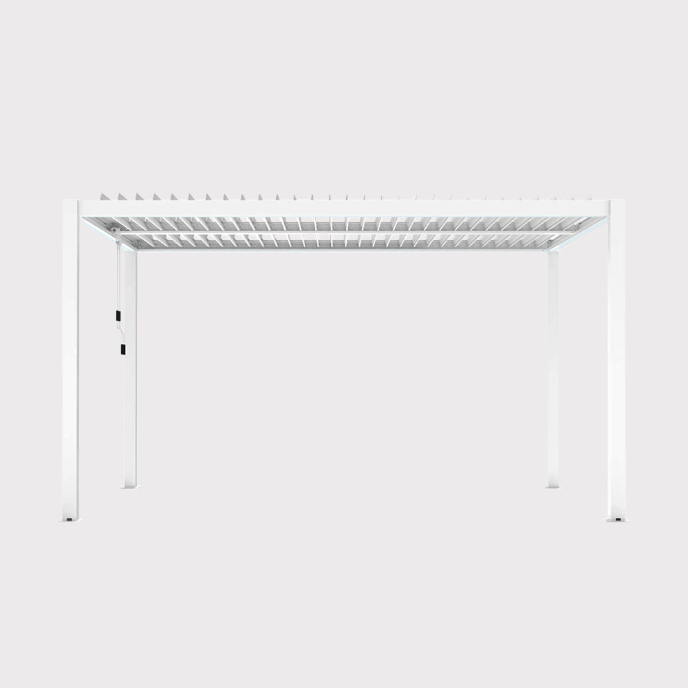 Pergola ogrodowa manualna Luxe 3x4x2.5m z oświetleniem LED w kolorze białym