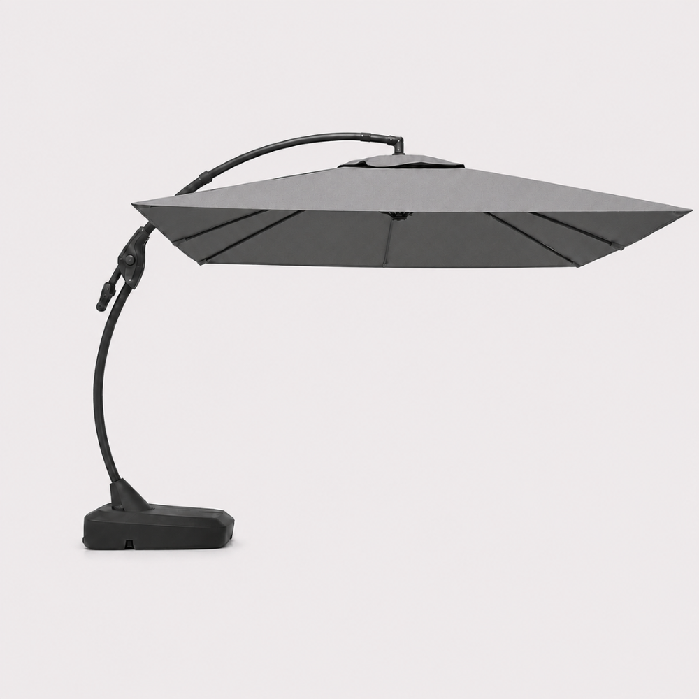 Parasol ogrodowy Solano z boczną nogą 3x4 m w kolorze szarym