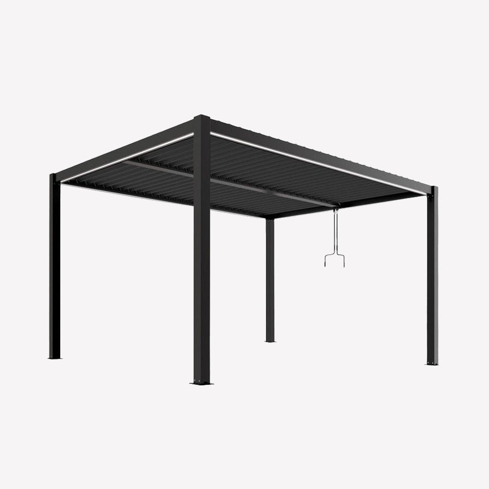 Luxe garden pergola 3x4 m with manually adjustable roof, anthracite